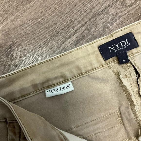 NYDJ Women’s Straight Leg Pants Size 4 In Beige Stretch Full Length Lift Tuck - Picture 6 of 10
